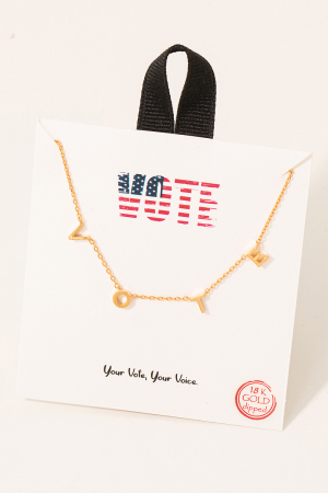 Vote Print Station Necklace