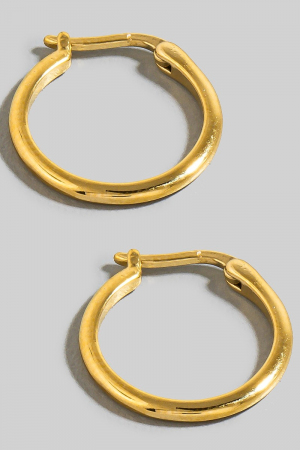 Pvd Gold Plated Dainty Latch Hoop Earrings