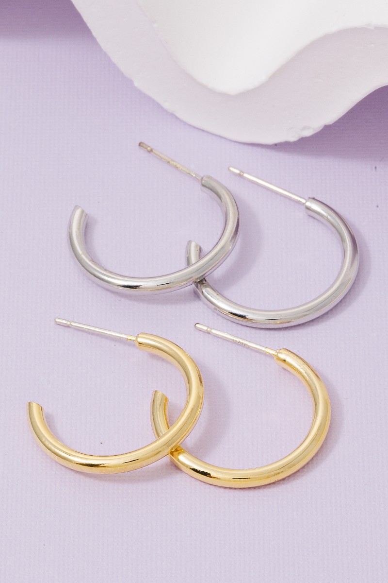20Mm Dainty Tube Hoop Earrings