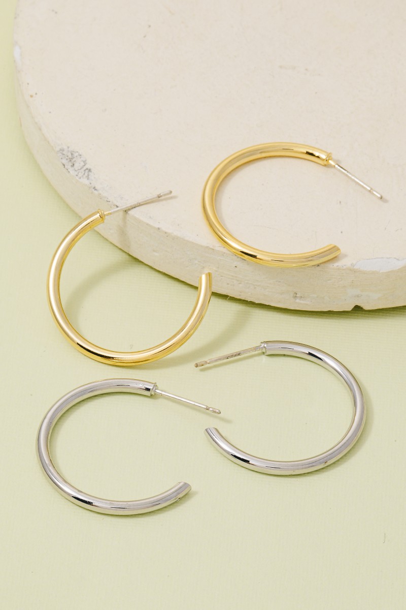 25Mm Dainty Tube Hoop Earrings