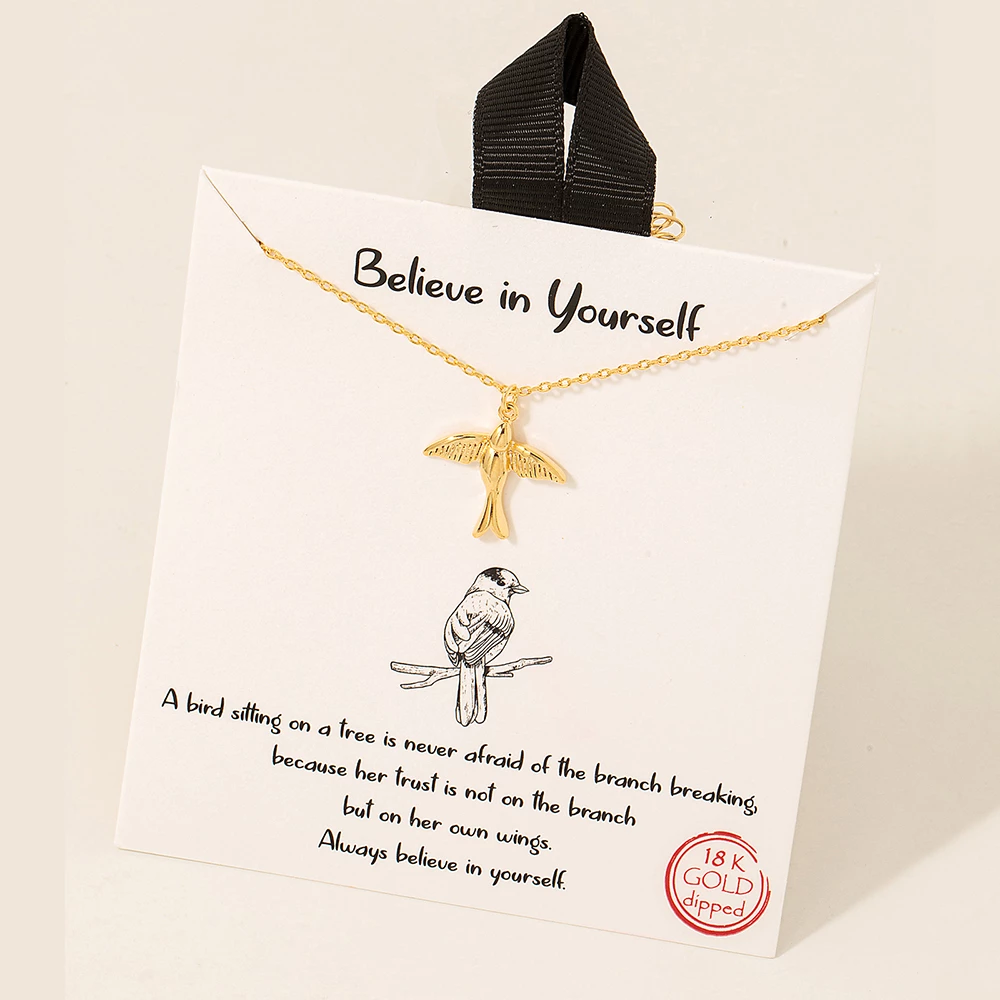 18K Gold Dipped Swallow Bird Pendant Necklace
