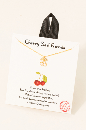 Gold Dipped Cherry Best Friends Necklace