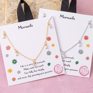 Five Baguette Cz Drop Station Necklace