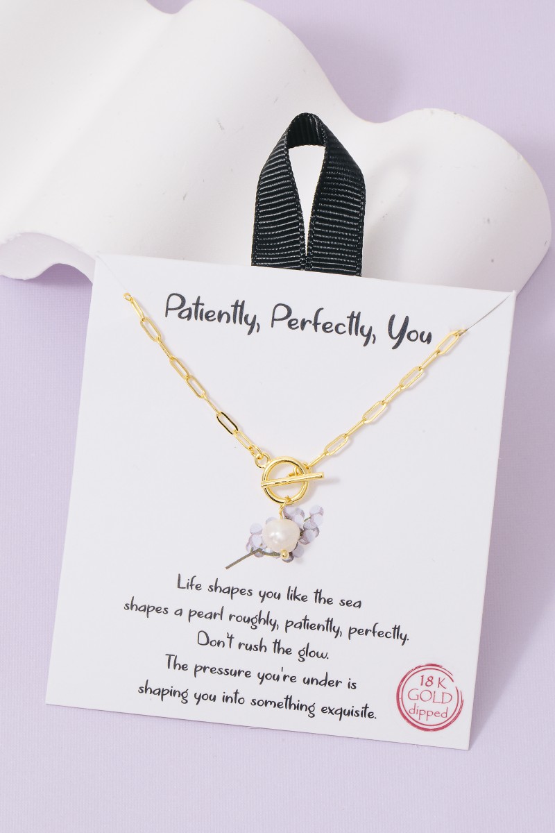 Gold Dipped Freshwater Pearl Toggle Chain Necklace