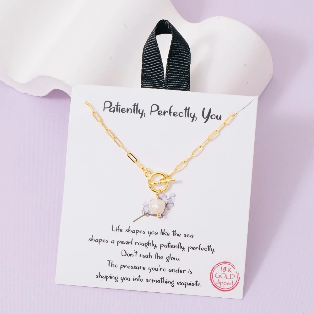 Gold Dipped Freshwater Pearl Toggle Chain Necklace