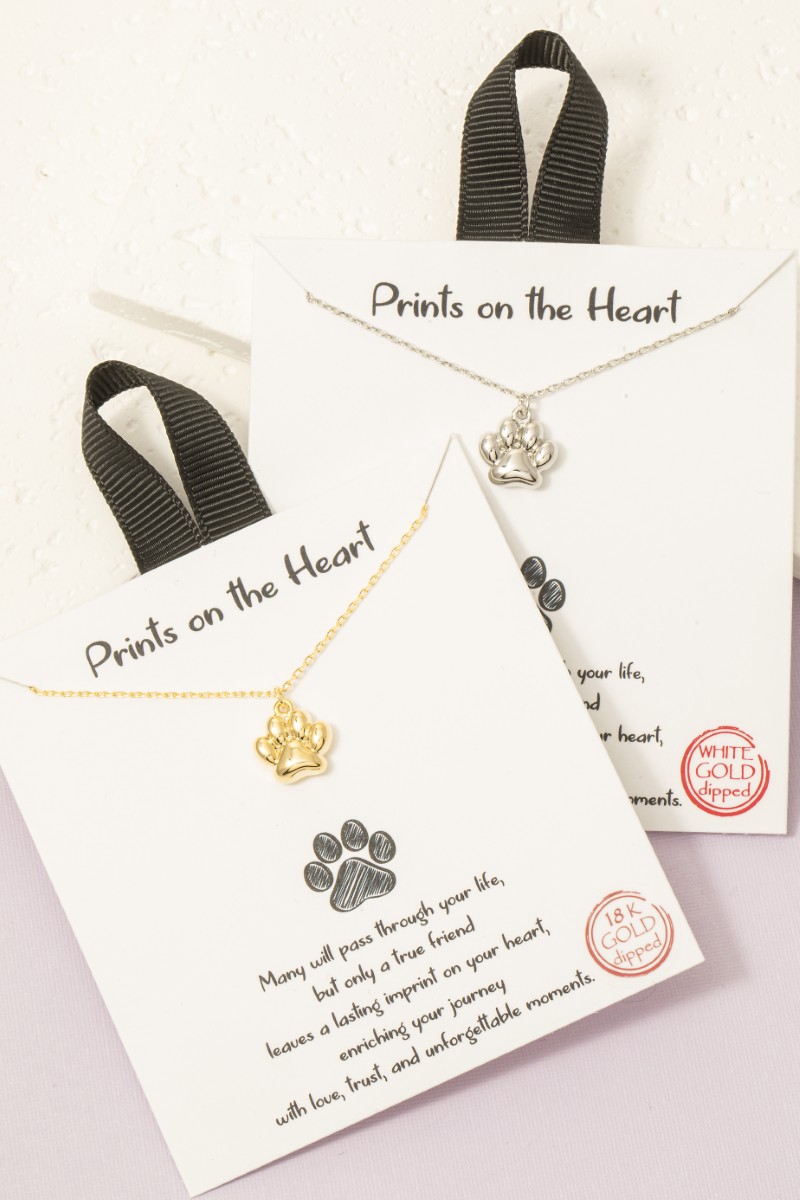 Gold Dipped Paw Pendant Necklace