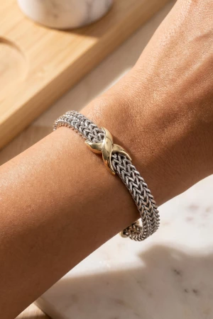 Woven Wheat Chain X Station Bracelet