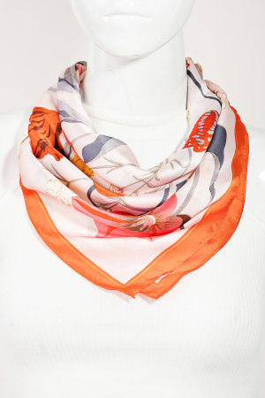 Lightweight Flower Print Square Scarf