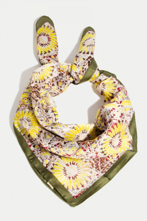 Abstract Floral Print Bandana Scarf