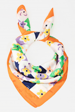 Floral Print Square Scarf