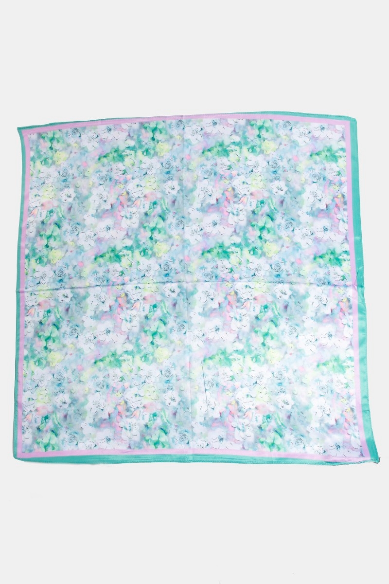 Vibrant Floral Square Bandana Scarf