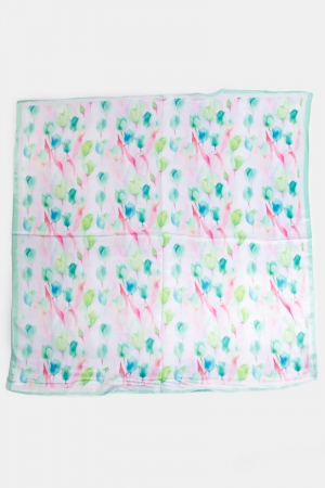Floral Tulip Pattern Square Bandana Scarf