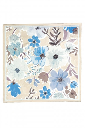 Floral Pattern Square Bandana Scarf