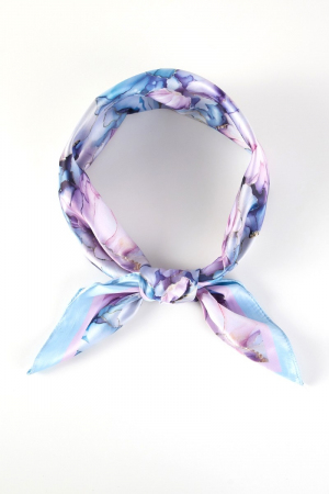 Flower Pattern Square Bandana Scarf