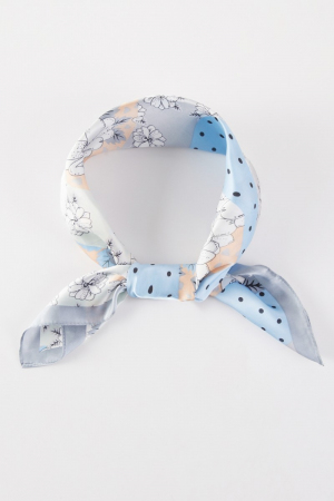 Wavy Flower Polka Dot Striped Pattern Scarf