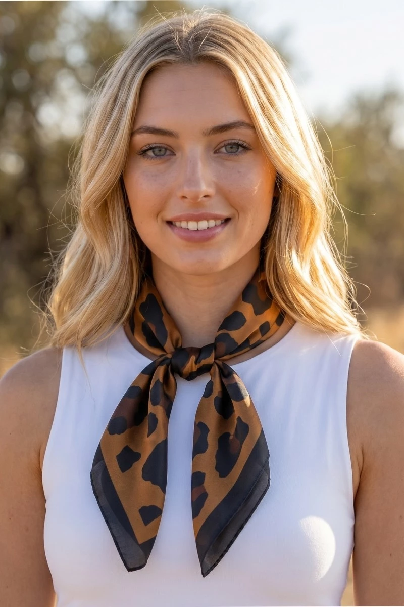 Leopard Print Square Scarf