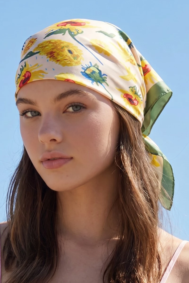 Multi Sunflower Print Scarf