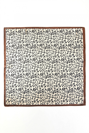 Leopard Pattern Square Bandana Scarf