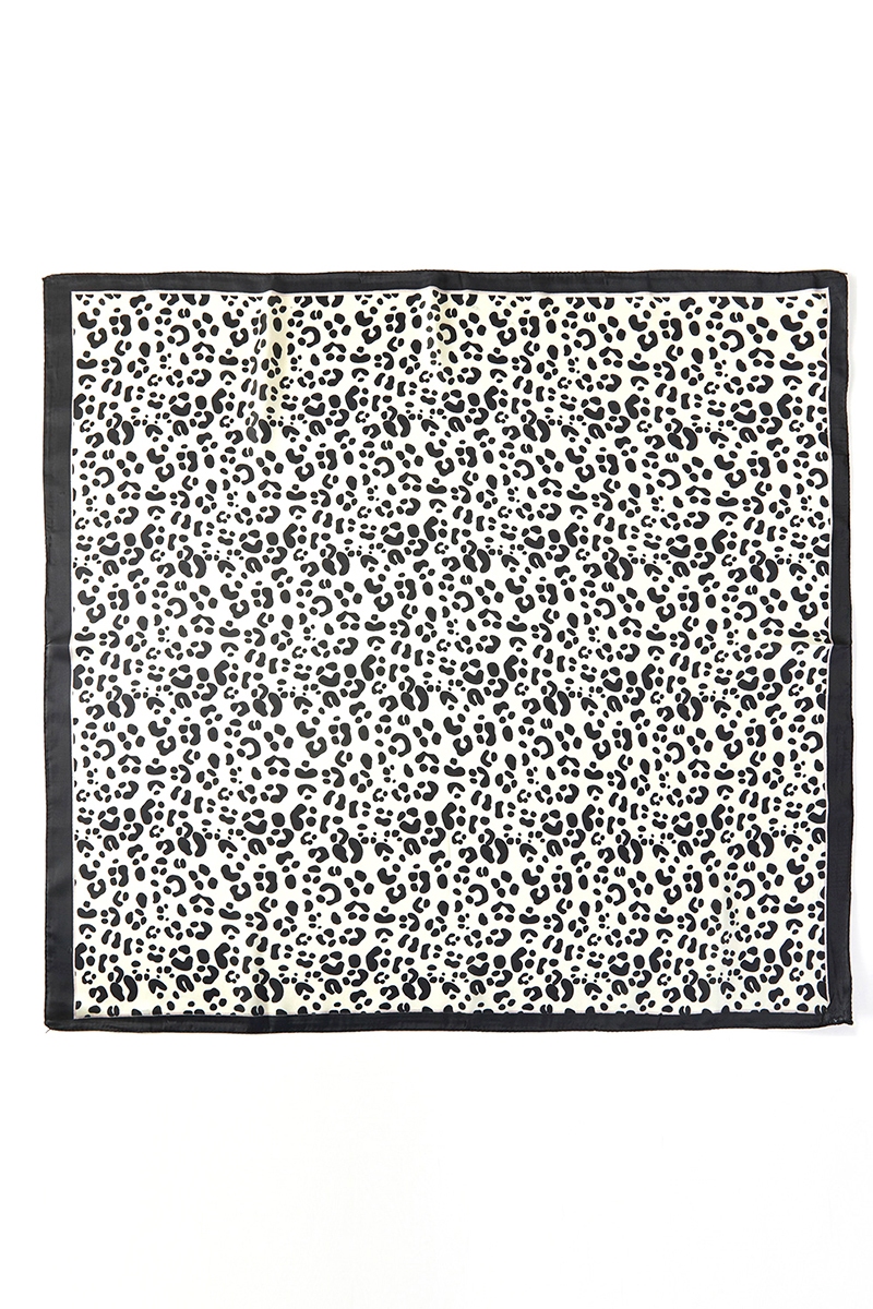 Leopard Pattern Square Bandana Scarf