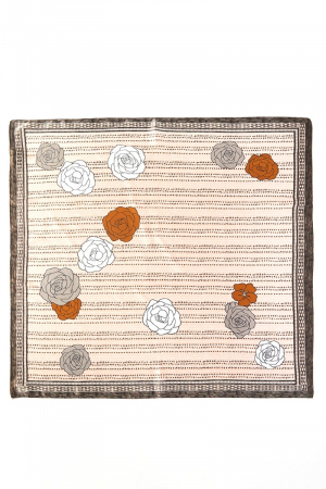 Rose Print Square Bandana Scarf