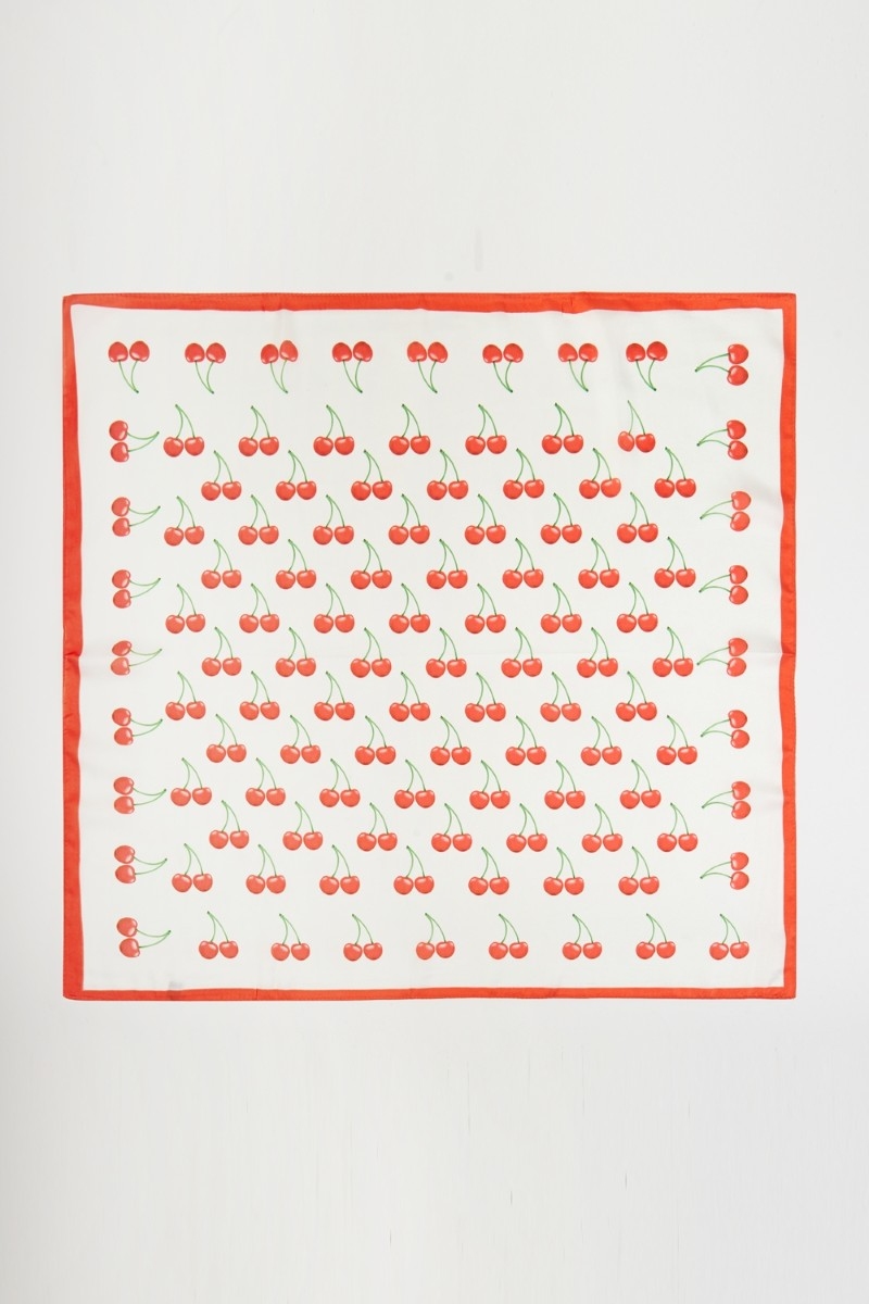 Cherry Fruit Print Bandana Scarf