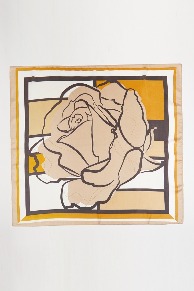 Modern Rose Print Bandana Scarf