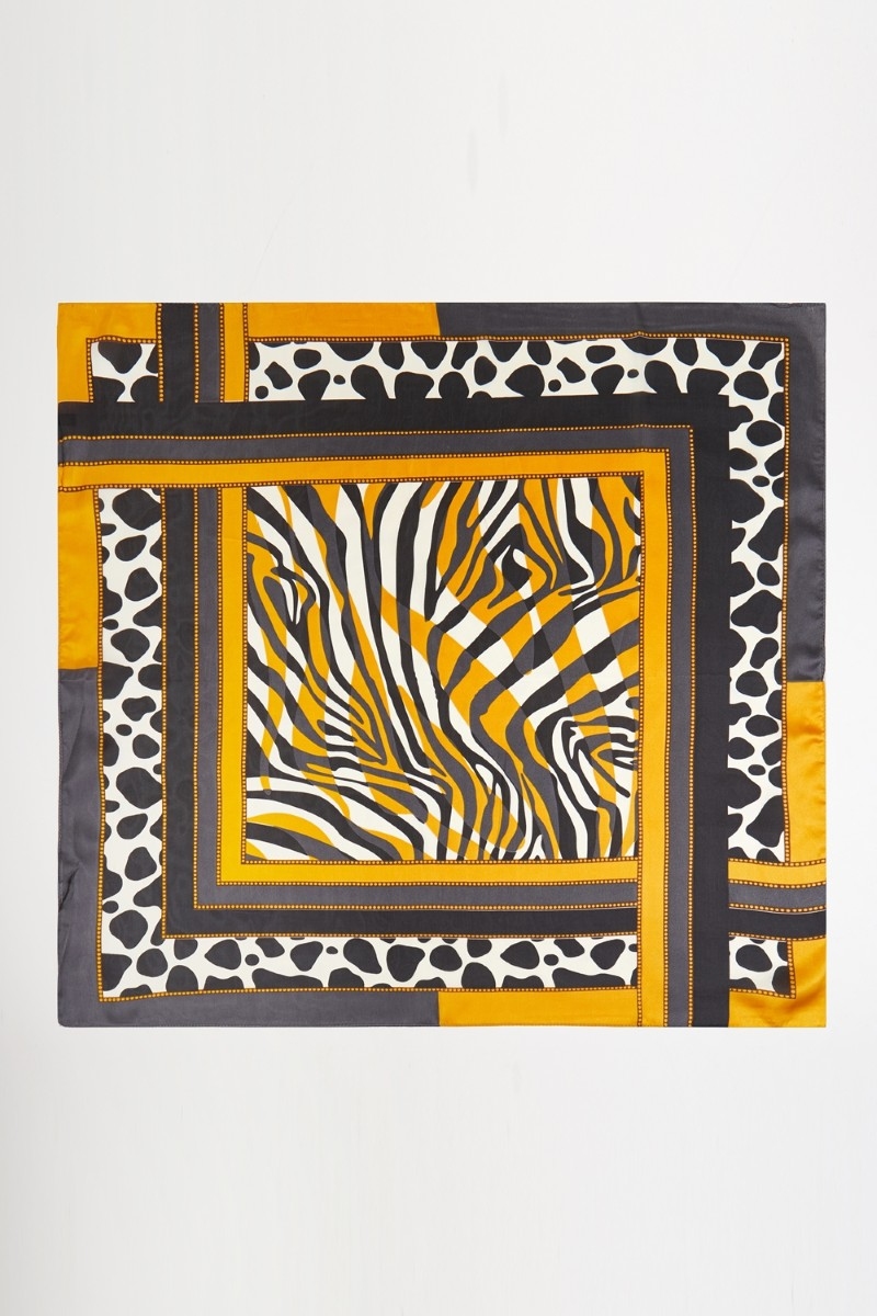 Abstract Leopard Zebra Animal Print Bandana Scarf