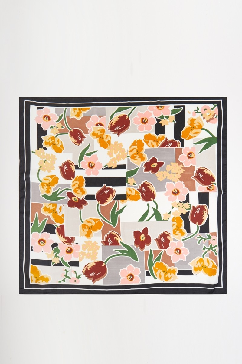 Abstract Floral Art Print Bandana Scarf