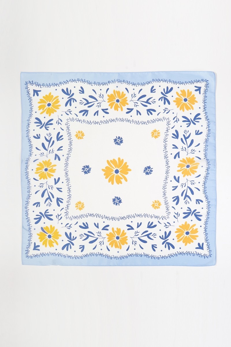Flower Pattern Bandana Scarf