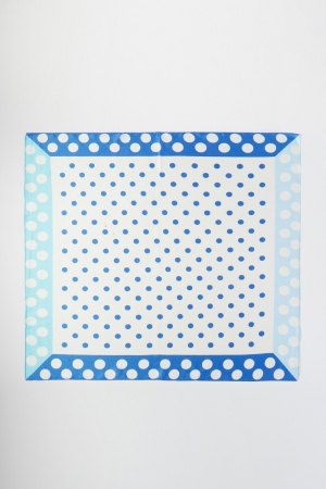 Contrasting Border Polka Dot Square Bandana Scarf