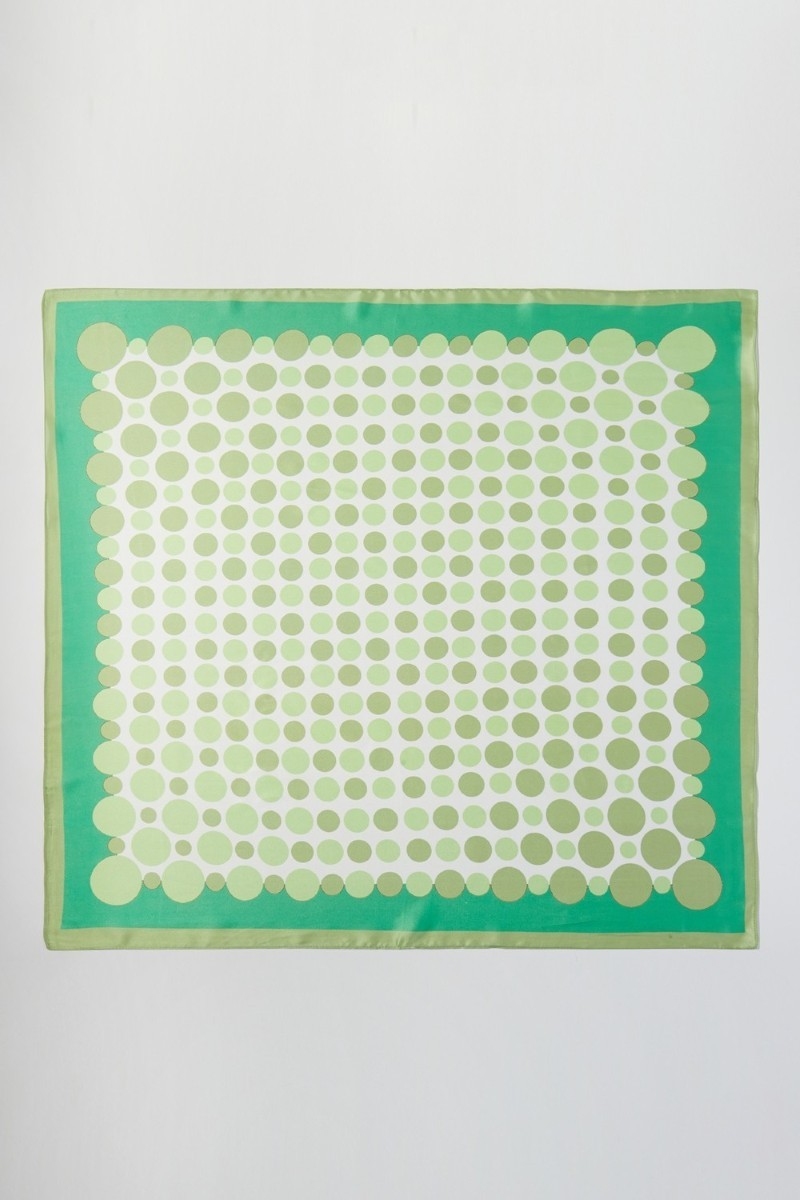 Multi Color Polka Dot Print Square Bandana Scarf