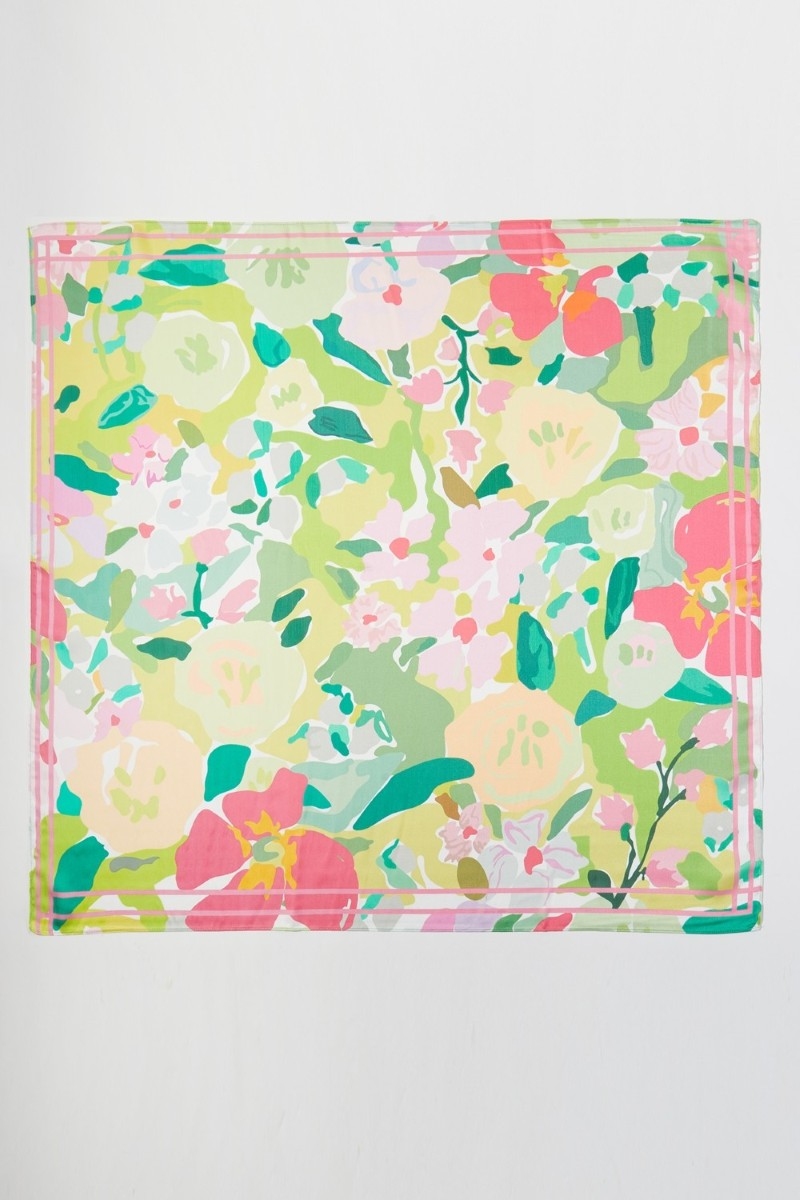Abstract Flower Garden Square Bandana Scarf