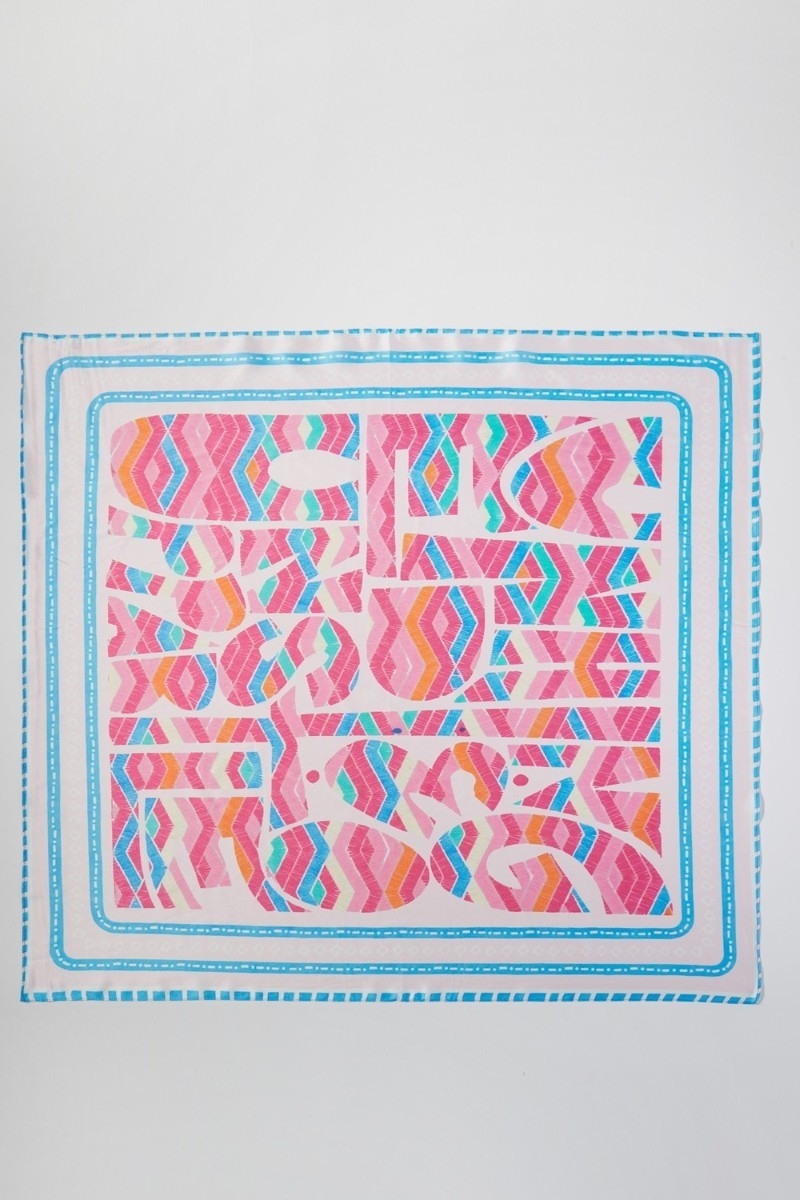 Abstract Tribal Print Square Bandana Scarf