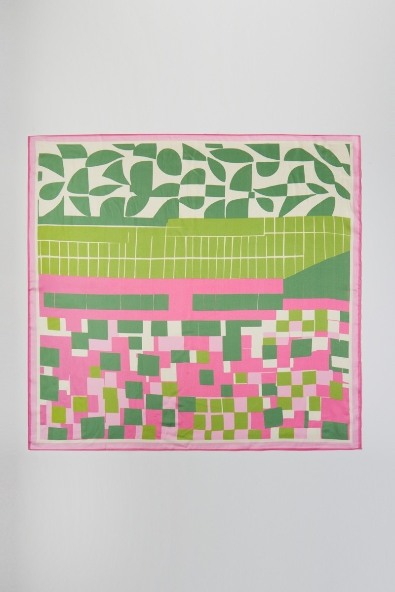 Geometric Color Block Print Bandana Scarf