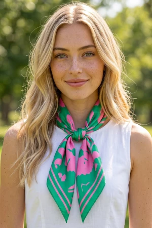 Bold Floral Silhouette Square Scarf
