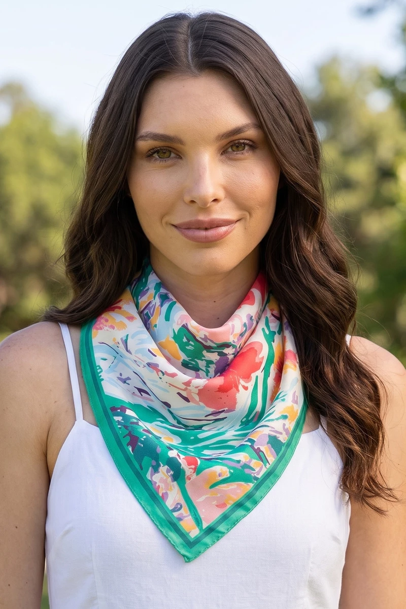 Painterly Abstract Floral Square Scarf