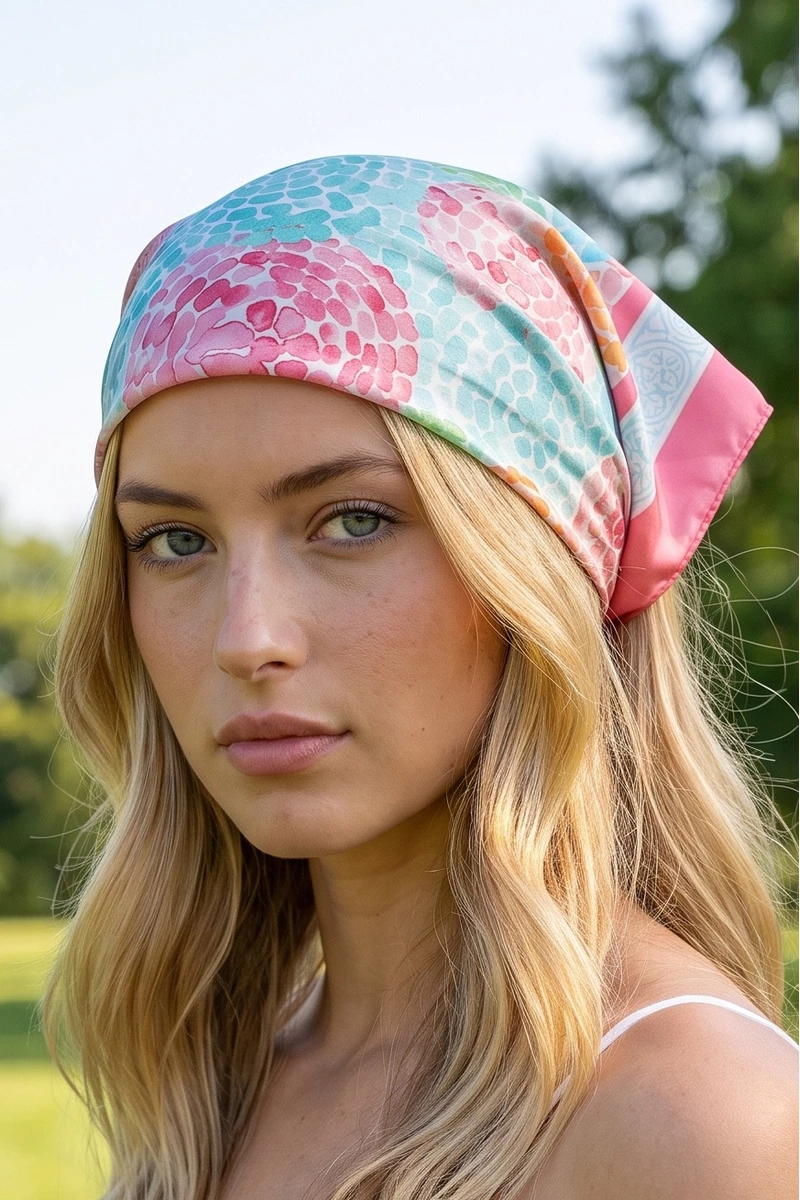 Mosaic Dahlia Bloom Square Scarf