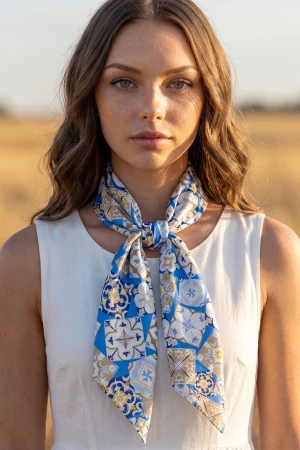 Ceramic Tile Patchwork Square Scarf