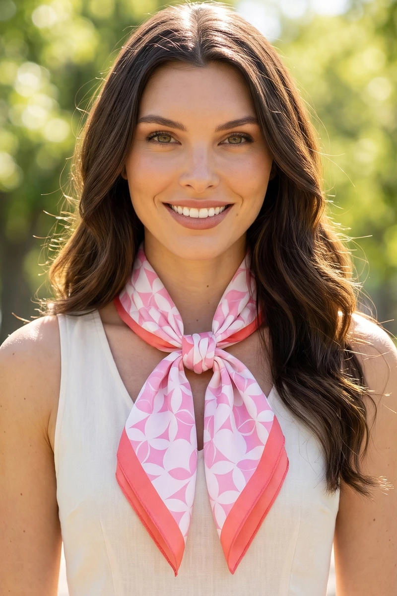 Retro Circle Lattice Square Scarf