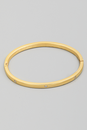 Stainless Steel Studded Bangle Bracelet