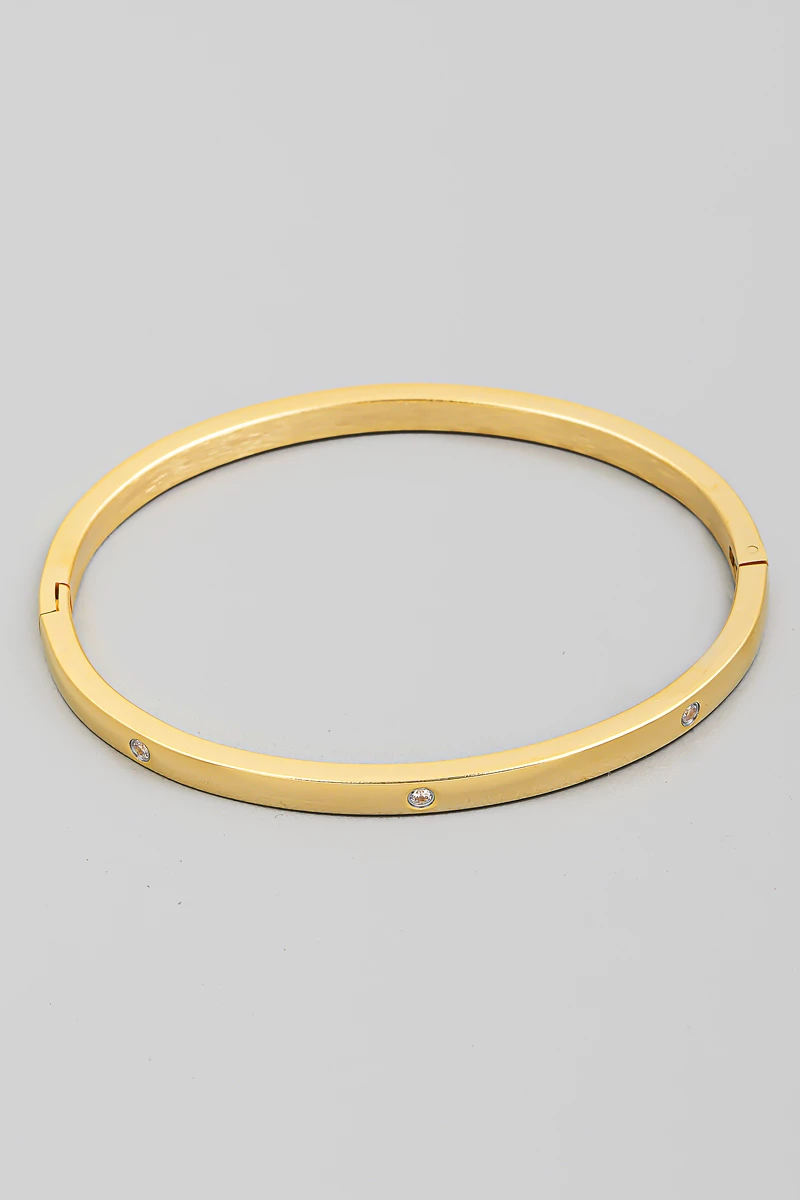 Stainless Steel Studded Bangle Bracelet