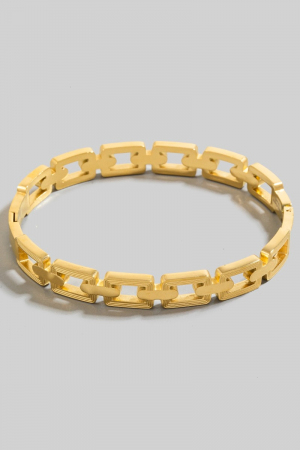 Stainless Steel Herringbone Chain Bangle Bracelet