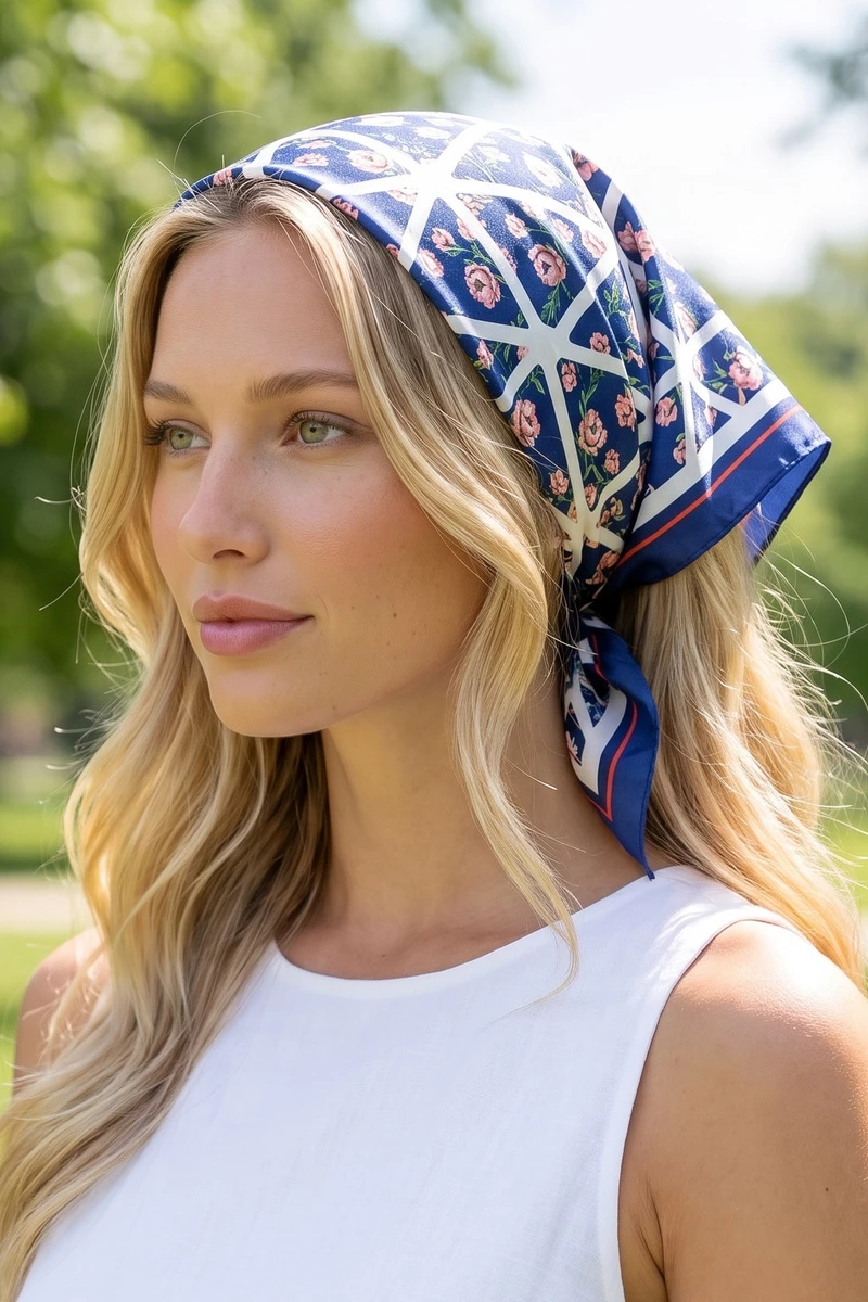 Triangle Window Ditsy Floral Square Scarf