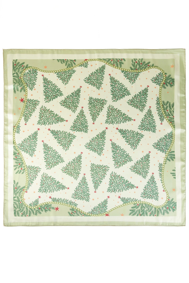 Pine Tree Garland Christmas Square Scarf