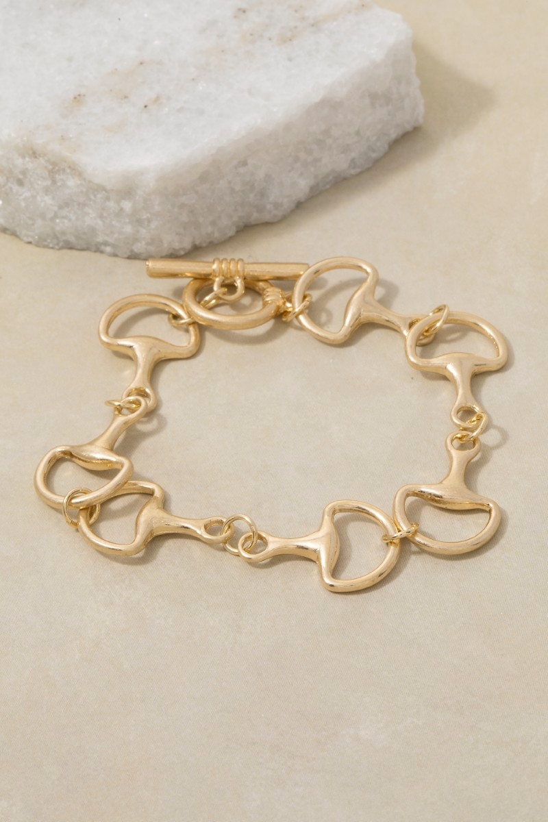 Intricate Metallic Toggle Chain Bracelet