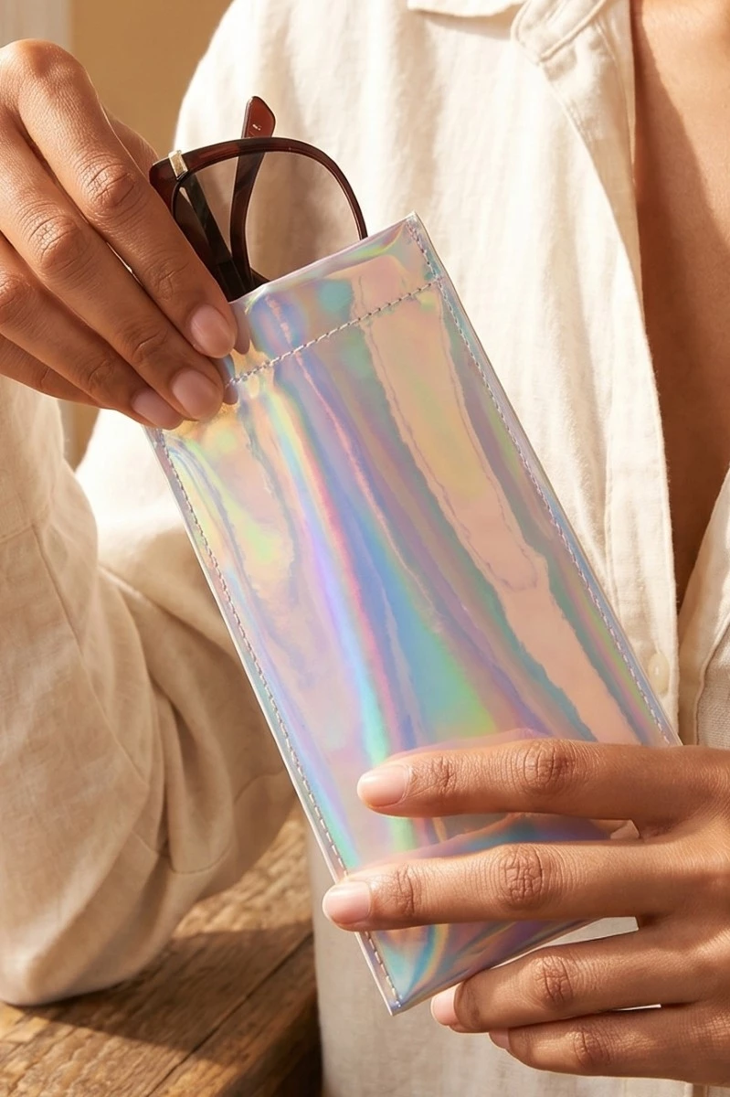 Twelve Piece Iridescent Sunglasses Pouch Set