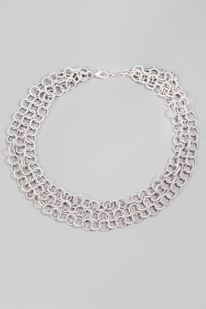 Layered Rough Textured Classic Chain Necklace