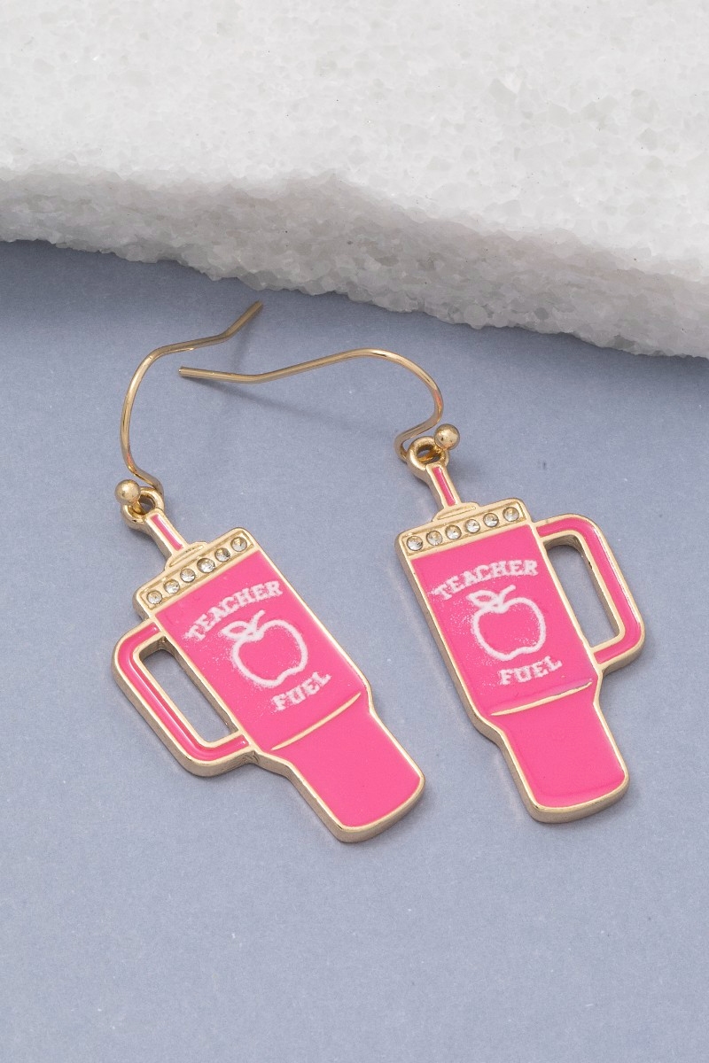 Teacher Fuel Tumbler Dangle Earrings