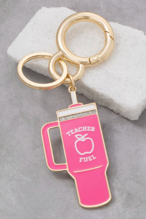 Teacher Fuel Tumbler Bag Charm Keychain