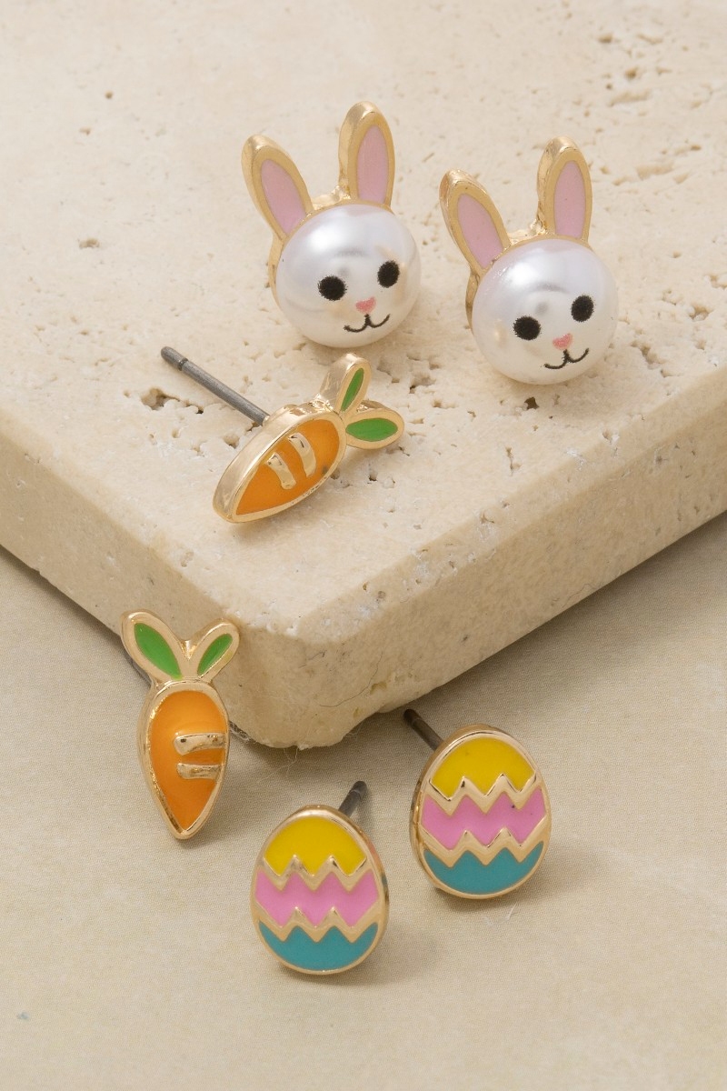 Mini Easter Themed Stud Earrings Set